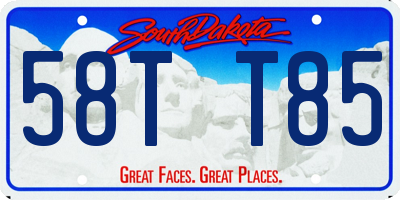 SD license plate 58TT85