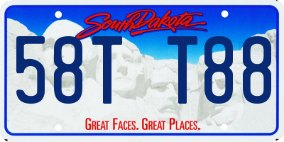 SD license plate 58TT88
