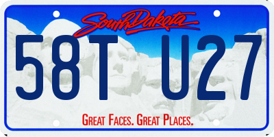 SD license plate 58TU27