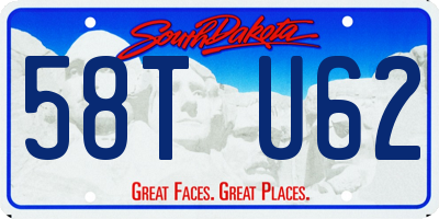 SD license plate 58TU62