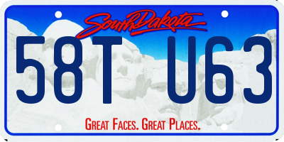 SD license plate 58TU63