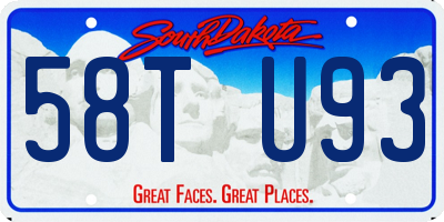 SD license plate 58TU93