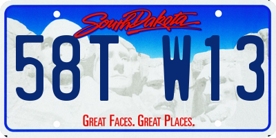 SD license plate 58TW13