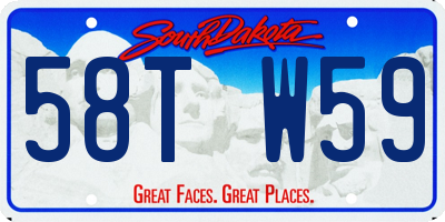 SD license plate 58TW59