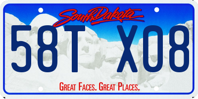SD license plate 58TX08