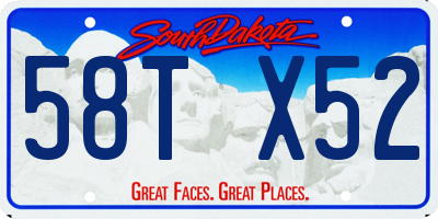 SD license plate 58TX52