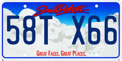 SD license plate 58TX66