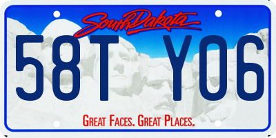 SD license plate 58TY06