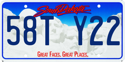 SD license plate 58TY22
