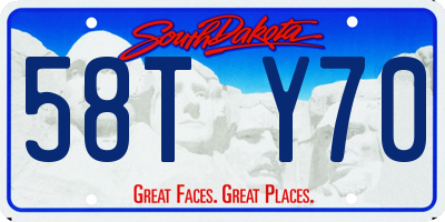 SD license plate 58TY70