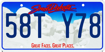 SD license plate 58TY78