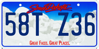 SD license plate 58TZ36