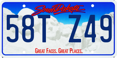 SD license plate 58TZ49