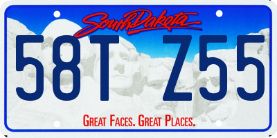 SD license plate 58TZ55