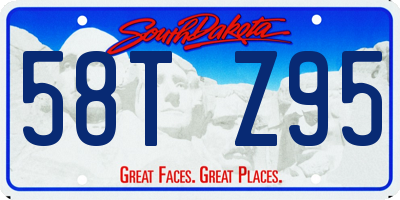 SD license plate 58TZ95