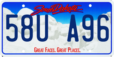 SD license plate 58UA96