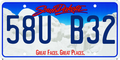 SD license plate 58UB32