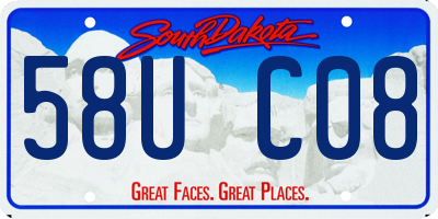 SD license plate 58UC08