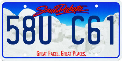 SD license plate 58UC61