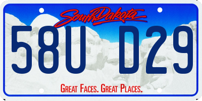 SD license plate 58UD29