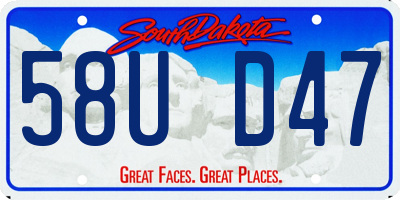 SD license plate 58UD47