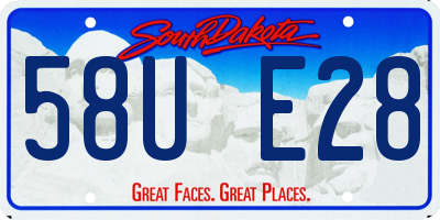 SD license plate 58UE28
