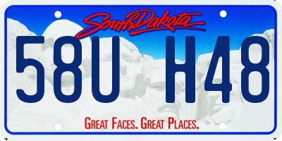 SD license plate 58UH48