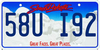 SD license plate 58UI92