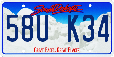 SD license plate 58UK34