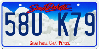 SD license plate 58UK79