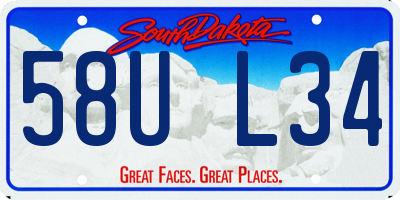 SD license plate 58UL34