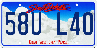 SD license plate 58UL40