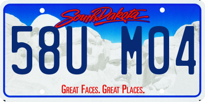 SD license plate 58UM04