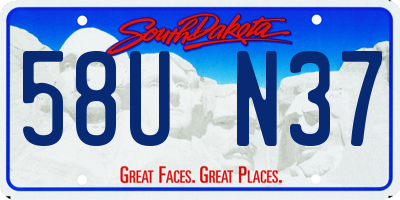 SD license plate 58UN37