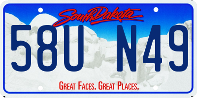 SD license plate 58UN49
