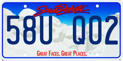 SD license plate 58UQ02