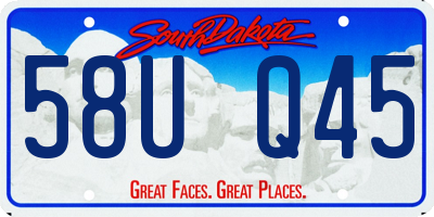 SD license plate 58UQ45