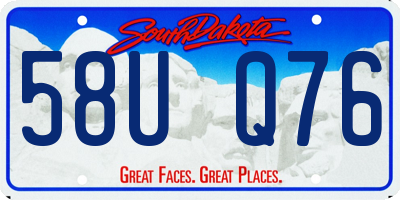SD license plate 58UQ76