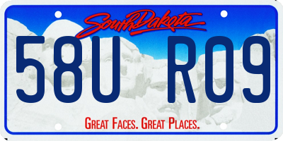 SD license plate 58UR09