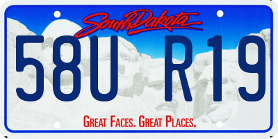 SD license plate 58UR19