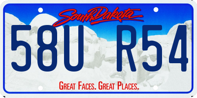 SD license plate 58UR54