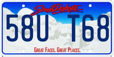 SD license plate 58UT68