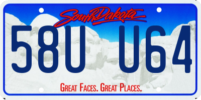SD license plate 58UU64