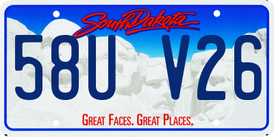 SD license plate 58UV26