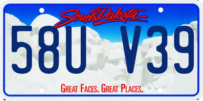 SD license plate 58UV39