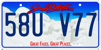 SD license plate 58UV77