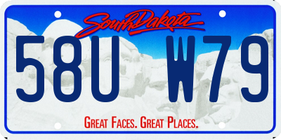 SD license plate 58UW79