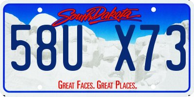 SD license plate 58UX73