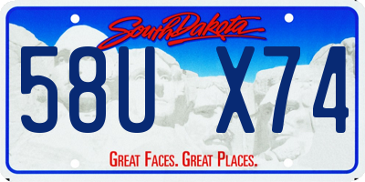 SD license plate 58UX74