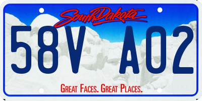 SD license plate 58VA02